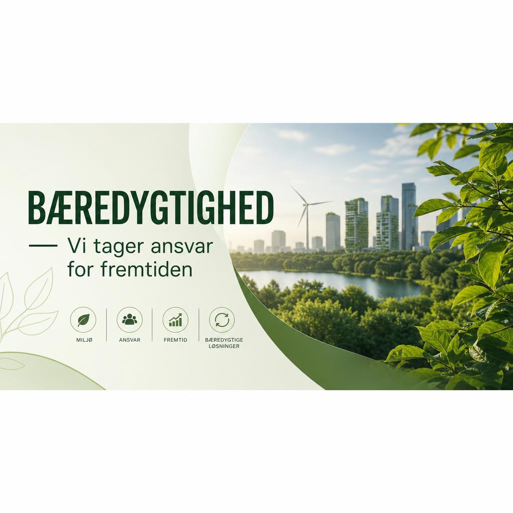 AI genereret LinkedIn banner på dansk om bæredygtighed